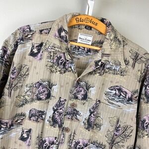 David Carey Originals Shirt Mens XL Woodland Bear Print Wildlife‎ Outdoors
